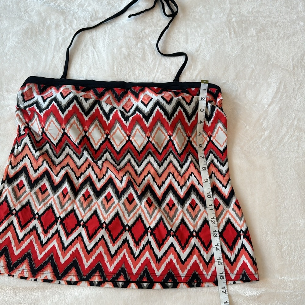 Pineapple 🍍 Bay Geometric Print Halter Tankini Swim Top 20W - Picture 6 of 9
